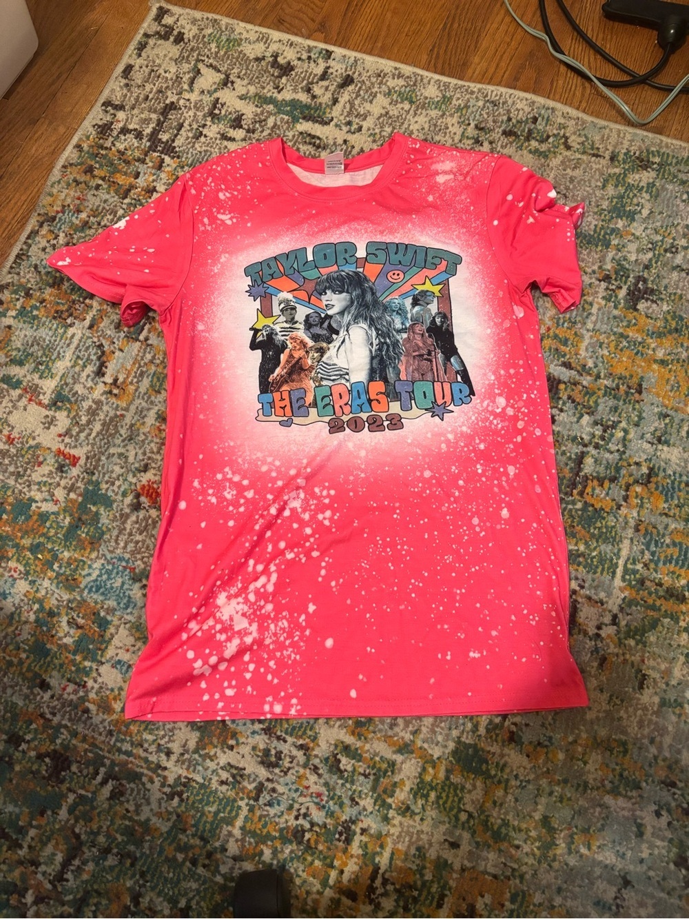 Neon Pink Eras Tour Graphic Short Sleeve Tee - Blank NYC